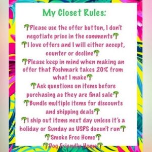 MY CLOSET RULES AND POSH FEES